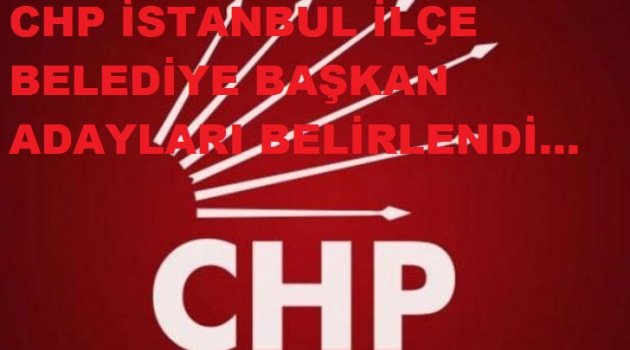 CHP İstanbul İlçeleri Adayları Belirlendi...